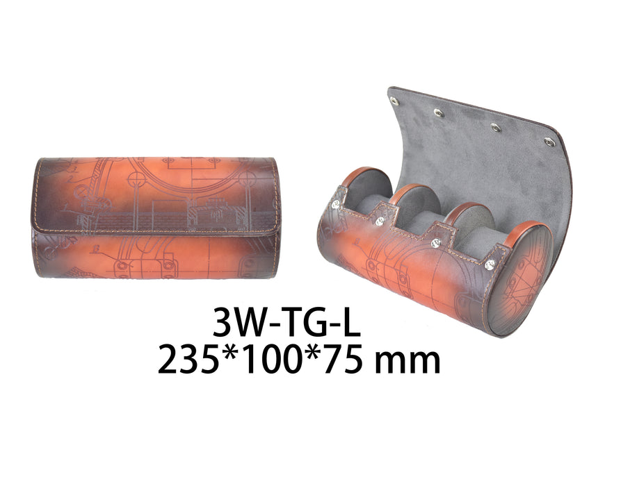 XCHOIX Genuine leather watch box 3W-TG-L